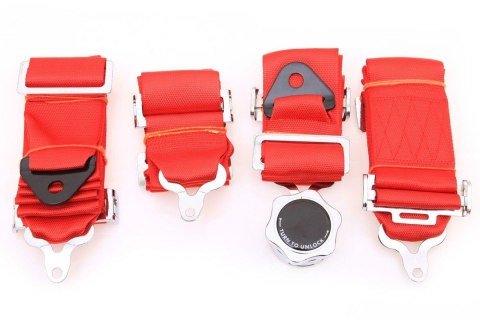 Pasy sportowe 4 punktowe Runner 3" red