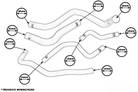 Przewody silikonowe TurboWorks HONDA CIVIC 1992-2000 B16 B18 woda