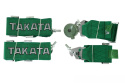 Pasy sportowe szelkowe 4 punktowe 3" Takata green harn