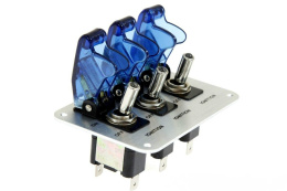 Włącznik potrójny rajdowy LED blue
