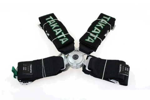 Pasy sportowe szelkowe 4 punktowe 3" Takata black harness