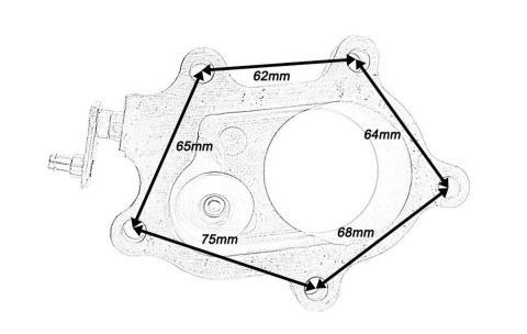Flansza downpipe 5 śrub T3/T4 na 2,5" V-Band