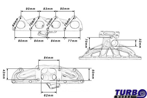 Kolektor wydechowy HONDA PRELUDE H22 TURBO Stalowy