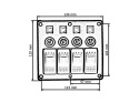 Panel przełączników ON-OFF x 4 + bezpiecznik automatyczny 2 x 5A, 10A, 15A
