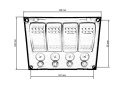 Panel przełączników 12/24V ON-OFF x 4 + bezpieczniki 2 x 5A, 10A, 15A IP68