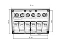 Panel przełączników 12/24V ON-OFF x 6 + bezpieczniki 3 x 5A, 2 x 10A, 15A IP68