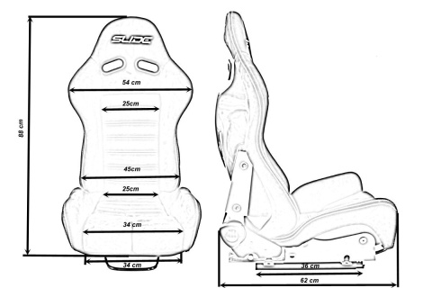 Fotel sportowy Slide X3 zamsz black M