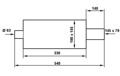 Tłumik TurboWorks OWAL Fi 145x79mm 2,5"