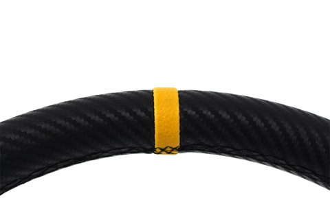 Kierownica sportowa SLIDE 350mm offset 90mm carbon yellow strip