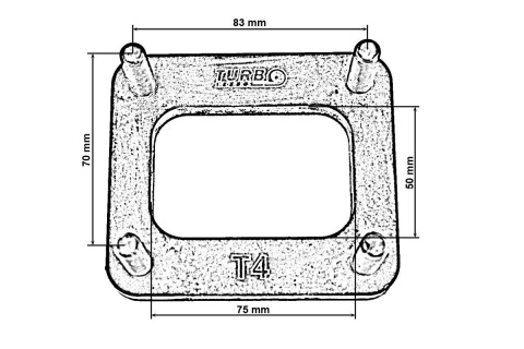 Flansza turbo T4 szpilki M10