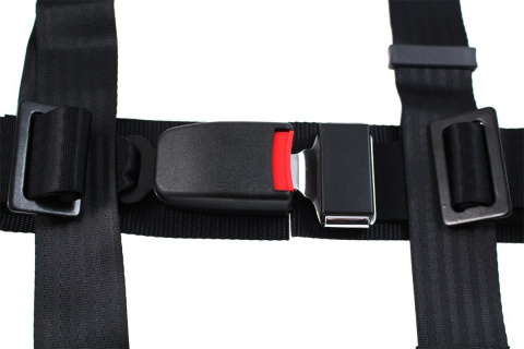 Pasy sportowe 3 punktowe 2" SLIDE napinacz black