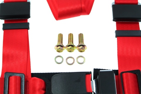 Pasy sportowe 3 punktowe 2" SLIDE red