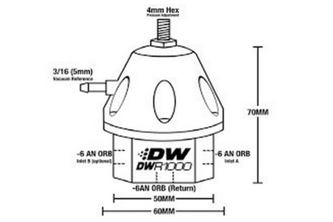 Regulator ciśnienia paliwa DeatschWerks 1000KM AN6