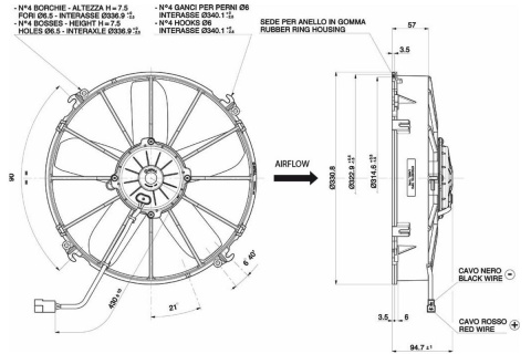 Wentylator SPAL ssący 305mm