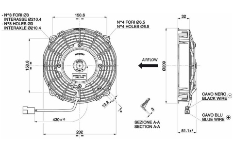 Wentylator SPAL tłoczący 190mm