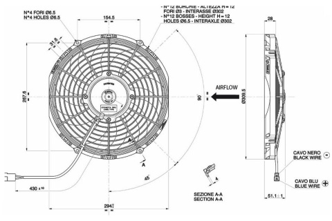 Wentylator SPAL tłoczący 280mm