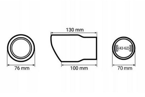 Końcówka wydechu tłumika AMIO 76mm