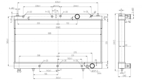 Chłodnica wody TurboWorks MITSUBISHI ECLIPSE 1990-1994