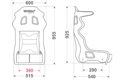 Fotel sportowy Bimarco HANS FIA Grip welur red