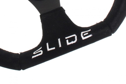 Kierownica zamszowa SLIDE 350mm offset 25mm yellow strip