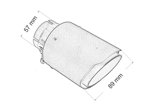 Końcówka wydechu tłumika 89mm montaż 57mm carbon