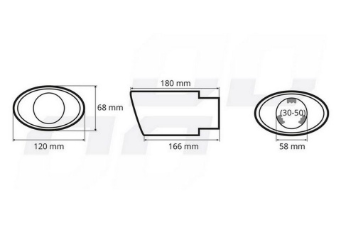 Końcówka wydechu tłumika AMIO 120x68mm opalana dyfuzor