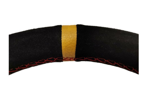 Kierownica zamszowa RRS RALLY+ 350mm offset 90mm