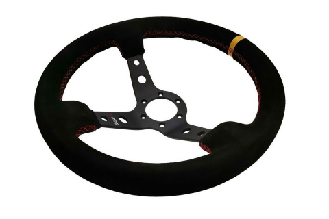 Kierownica zamszowa RRS RALLY+ 350mm offset 90mm