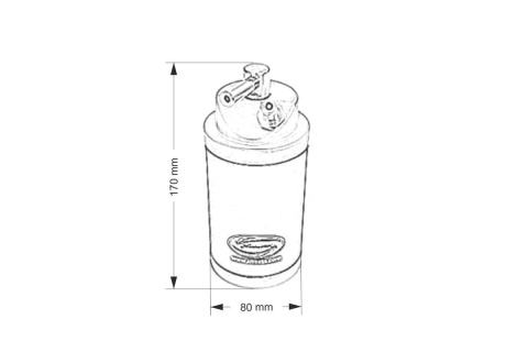 Oil catch tank Simota 0,6l 10mm silver