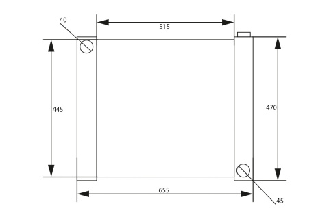 Chłodnica wody uniwersalna 655x470x80mm