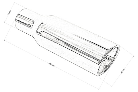 Końcówka wydechu tłumika 89mm wejście 63mm