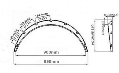 Poszerzenia nadkoli small czarne +57mm 2 sztuki