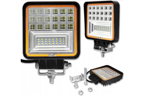 Lampa robocza led 126W 12-24V 3360LM halogen + obrysowa