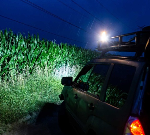 Lampa robocza led 126W 12-24V 3360LM halogen + obrysowa