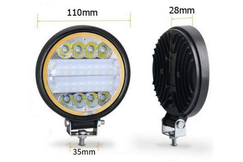 Lampa robocza led 72W 12-24V 2880LM halogen + obrysowa