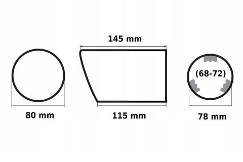 Końcówka tłumika AUDI TSI TFSI TDI montaż 68-72mm CHROM