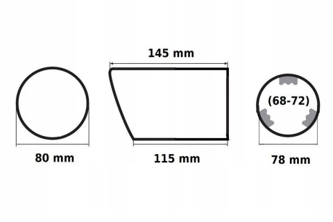 Końcówka tłumika AUDI TSI TFSI TDI montaż 68-72mm CHROM