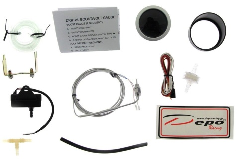 Zegar Depo LED 2w1 52mm TURBO, TEMPERATURY SPALIN