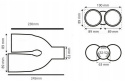Końcówka wydechu tłumika AMIO 2x90mm carbon