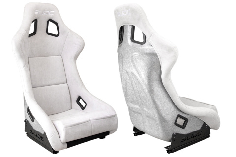 Fotel sportowy Slide KS2 Premium Light Grey Welur Silver Glitter