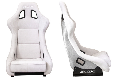 Fotel sportowy Slide KS2 Premium Light Grey Welur Silver Glitter