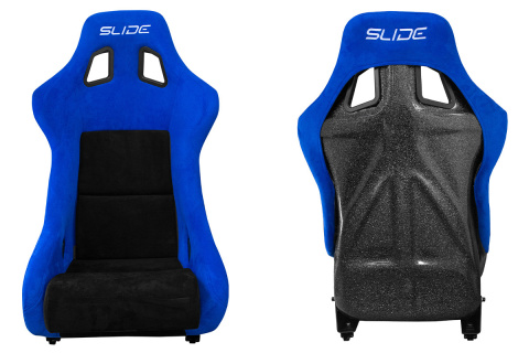 Fotel sportowy Slide KS2 Premium Black & Blue Welur Black Glitter