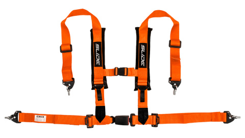 Pasy sportowe 4 punktowe 2" Slide V2 pomarańczowe E4