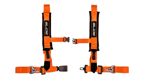 Pasy sportowe 4 punktowe 2" Slide V2 pomarańczowe E4