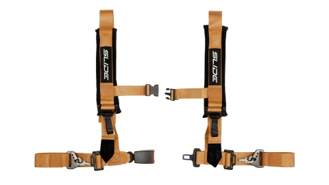 Pasy sportowe 4 punktowe 2" Slide V2 złote E4