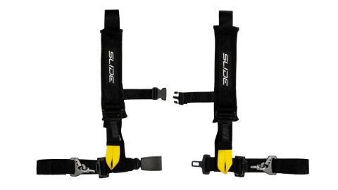 Pasy sportowe 4 punktowe 2" Slide V2 czarne E4