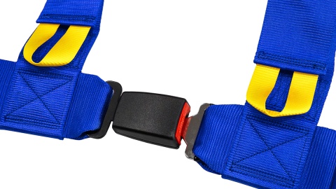 Pasy sportowe 4 punktowe 3" Slide V2 niebieskie E4