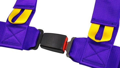 Pasy sportowe 4 punktowe 3" Slide V2 fioletowe E4